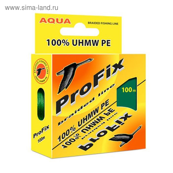 фото Леска плетёная aqua profix dark green, d=0,08 мм, 100 м, нагрузка 4,1 кг