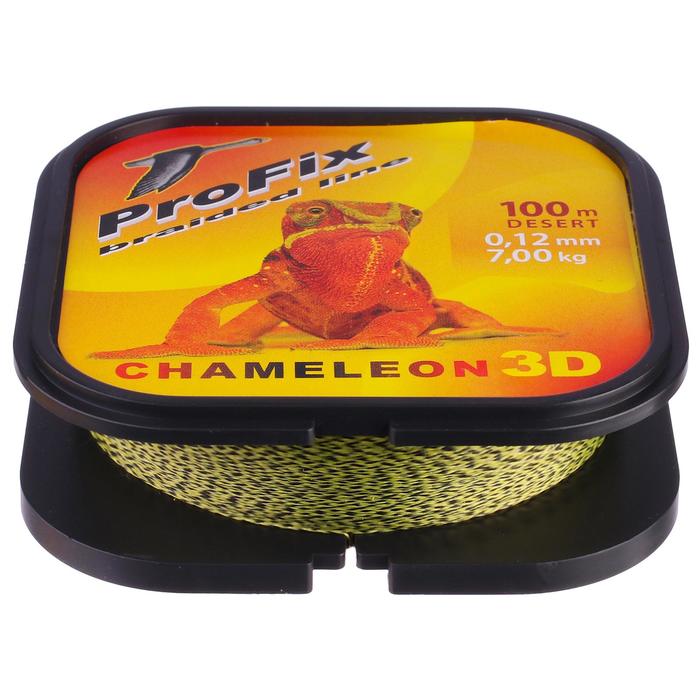 Леска плетёная Aqua ProFix Chameleon 3D Desert, d=0,12 мм, 100 м, нагрузка 7,0 кг