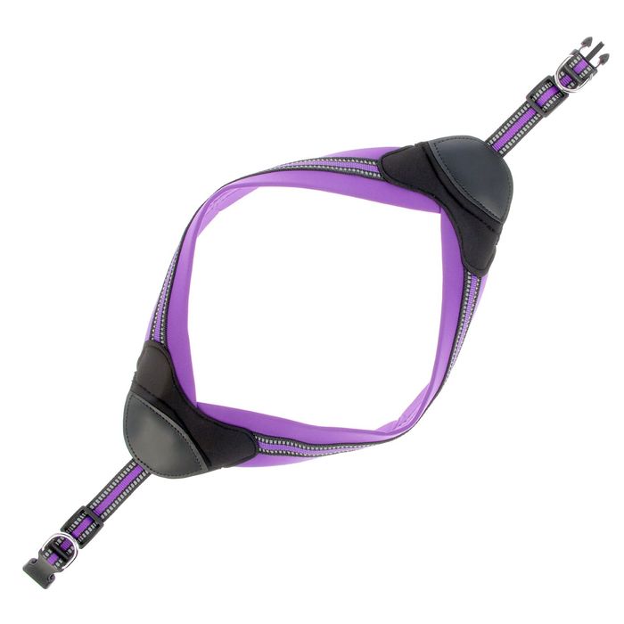 Шлейка супермягкая со светоотражающей прошивкой, обхват 62-69 см, фиолетовая