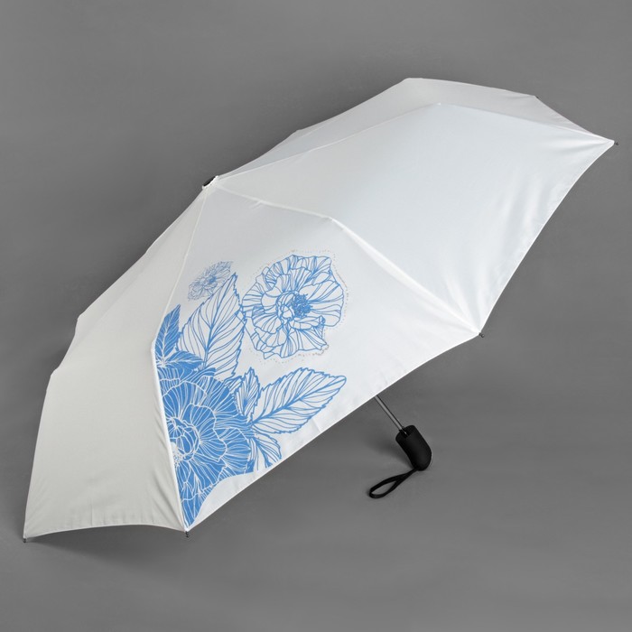 Зонт полуавтоматический "Одуванчики", R=55см, цвет молочный