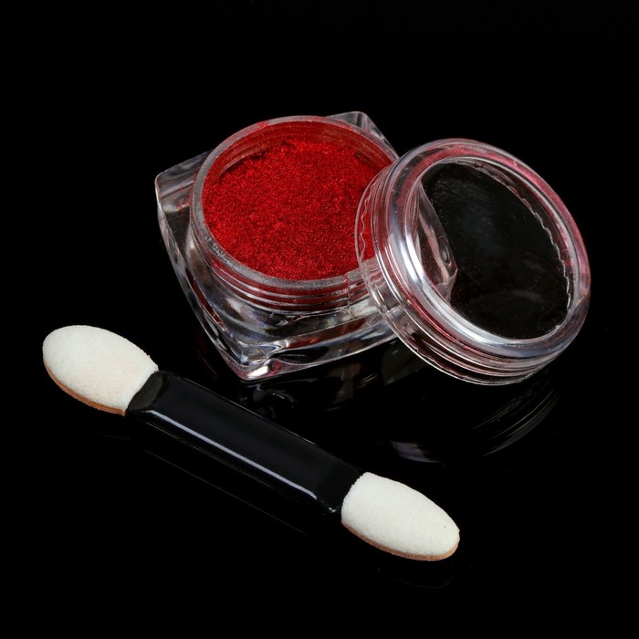 Втирка "Зеркальный блеск" для декора ногтей, 3гр, с аппликатором, цвет красный