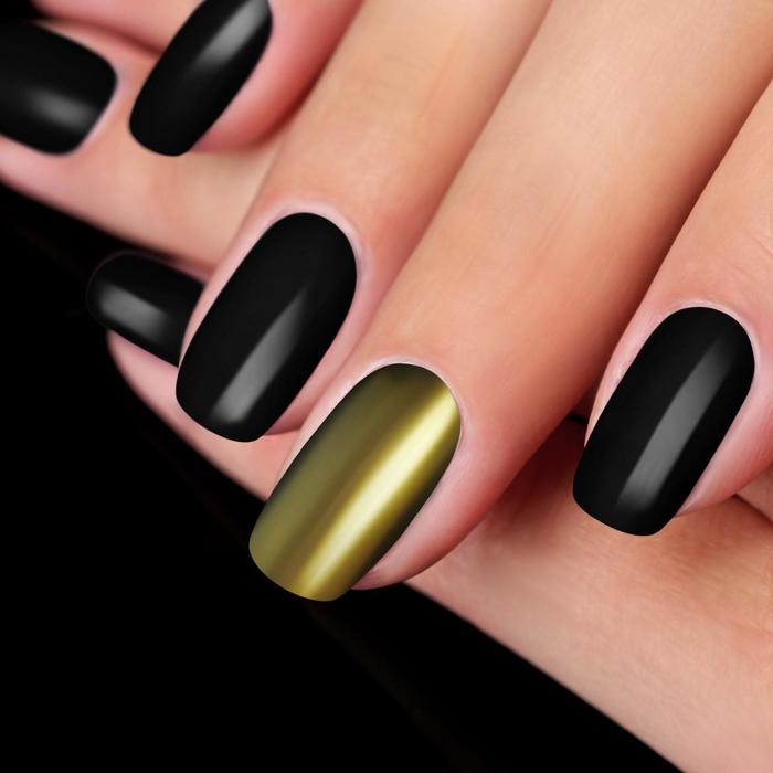 Втирка "Зеркальный блеск" для декора ногтей, 3гр, с аппликатором, цвет золотой