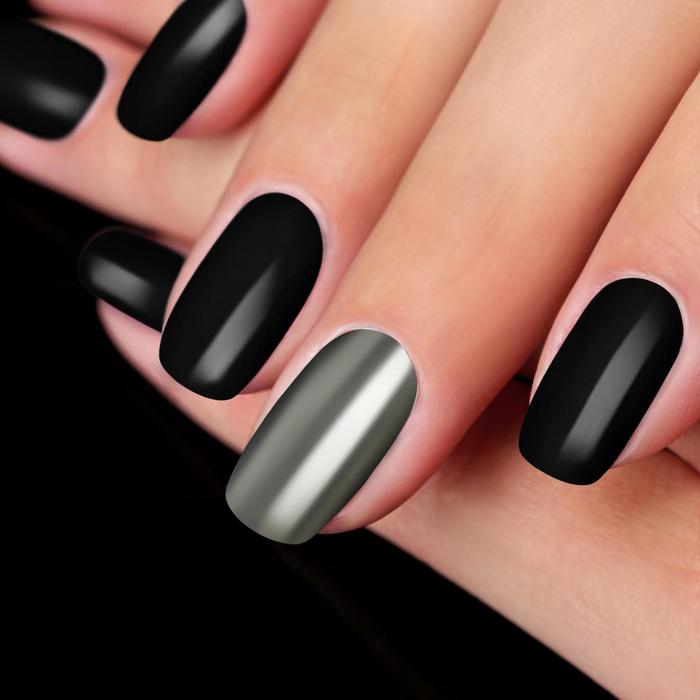 Втирка "Зеркальный блеск" для декора ногтей, 3гр, с аппликатором, цвет серебряный