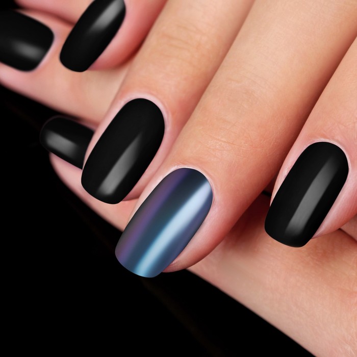 Втирка "Зеркальный блеск" для декора ногтей, 3гр, с аппликатором, цвет белый/сиреневый