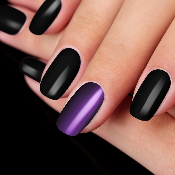 Втирка "Зеркальный блеск" для декора ногтей, 3гр, с аппликатором, цвет белый/фиолетовый