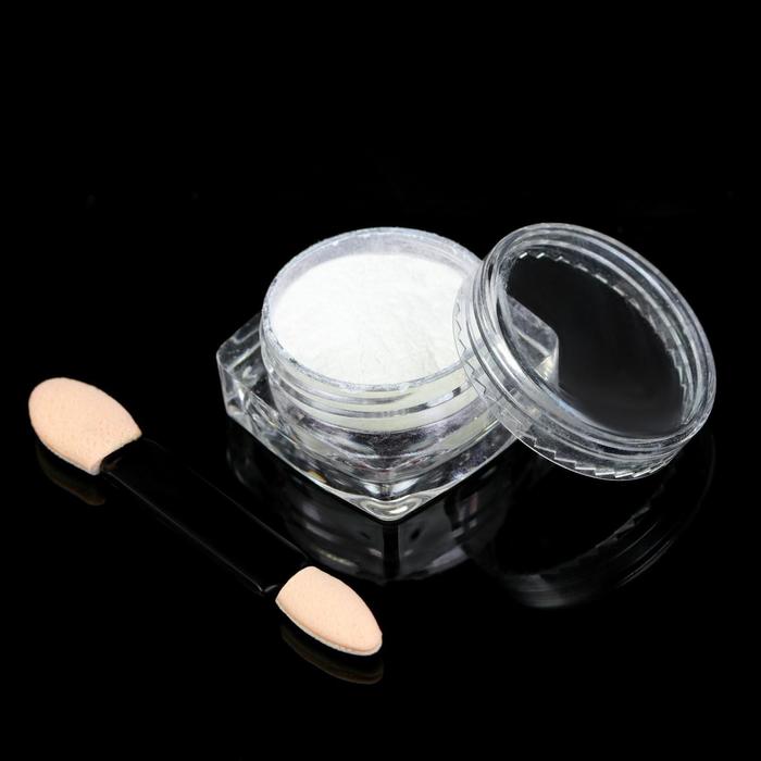 Втирка "Зеркальный блеск" для декора ногтей, 3гр, с аппликатором, цвет белый/фиолетовый