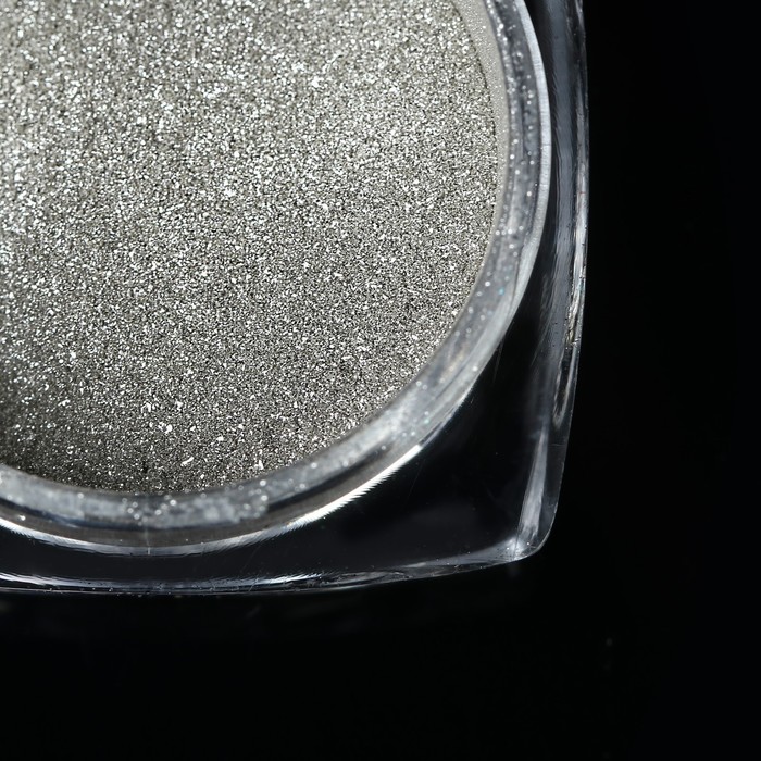 Втирка "Зеркальный блеск" для декора ногтей, 3гр, с аппликатором, цвет серебристый