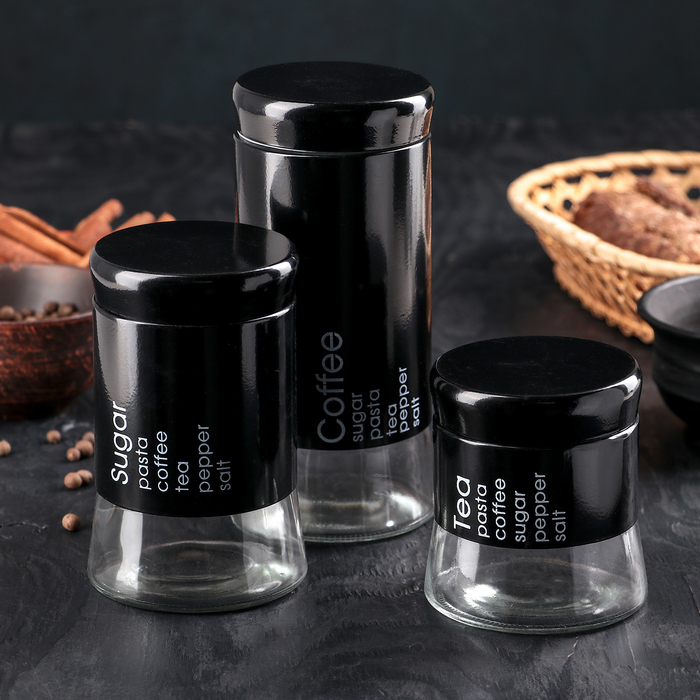 Набор емкостей для сыпучих "Трио" 3 шт: 400 мл, 600 мл, 800 мл