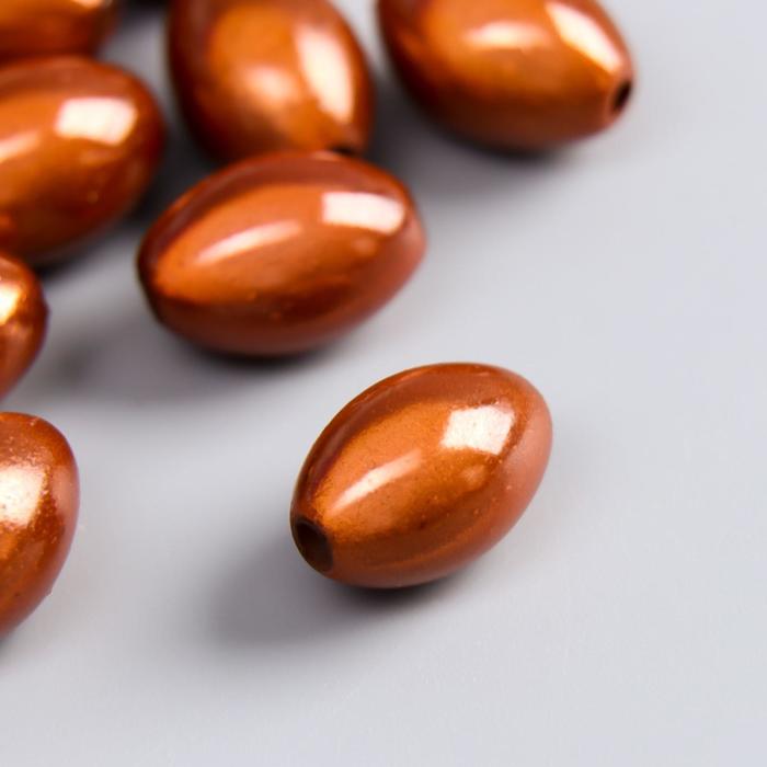 Набор бусин для творчества овал "Кофейный" 10 гр 1,4х0,9 см