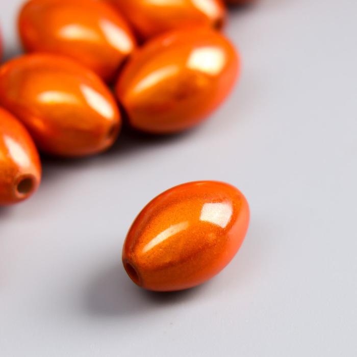 Набор бусин для творчества овал "Апельсиновый цвет" 10 гр 1,4х0,9 см