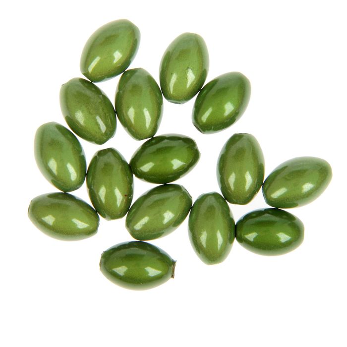 Набор бусин для творчества овал "Зелень" 10 гр 1,4х0,9 см