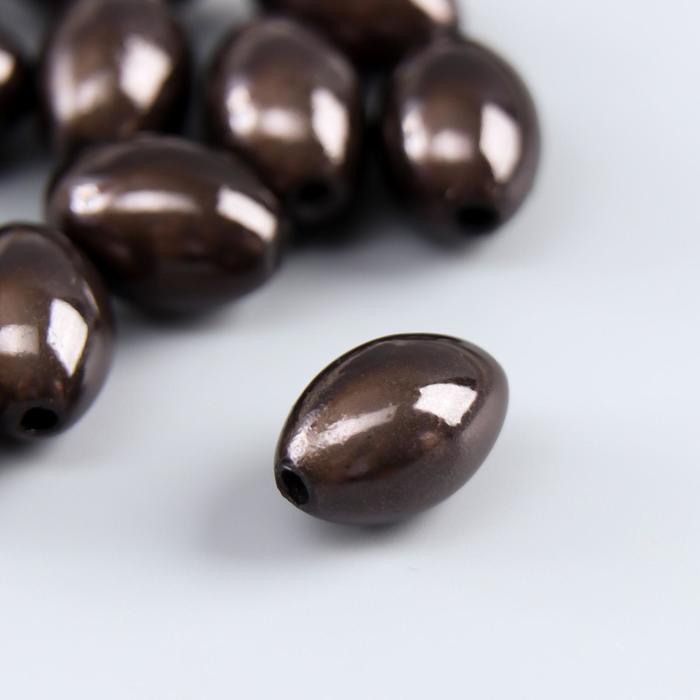 Набор бусин для творчества овал "Серый асфальт" 10 гр 1,4х0,9 см