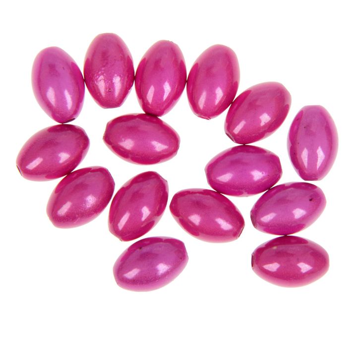 Набор бусин для творчества овал "Фуксия" 10 гр 1,4х0,9 см
