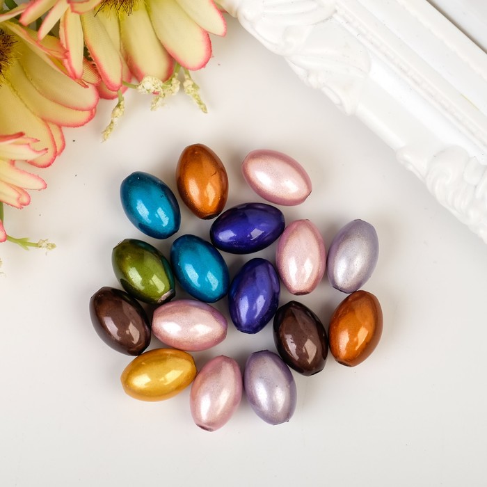 Набор бусин для творчества овал "Радуга" 10 гр 1,4х0,9 см