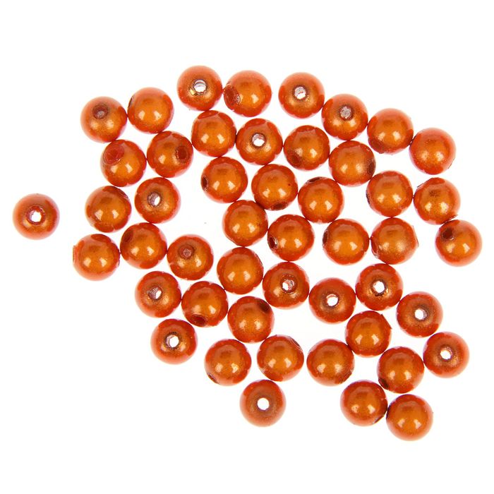 Набор бусин для творчества круглые "Апельсиновый цвет" 10 гр 0,7х0,7 см