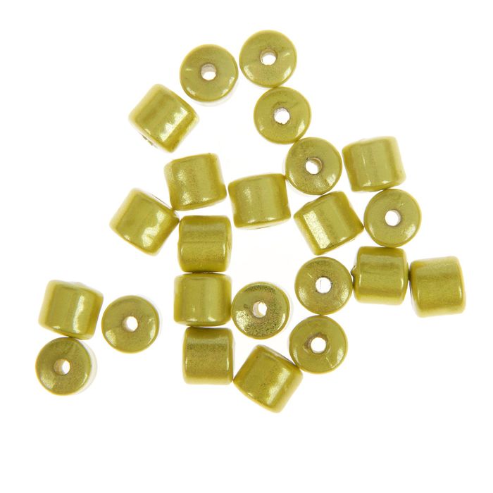 Набор бусин для творчества цилиндр "Светлый салат" 10 гр 0,8х0,8 см