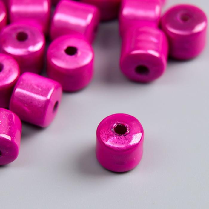 Набор бусин для творчества цилиндр "Фуксия" 10 гр 0,8х0,8 см