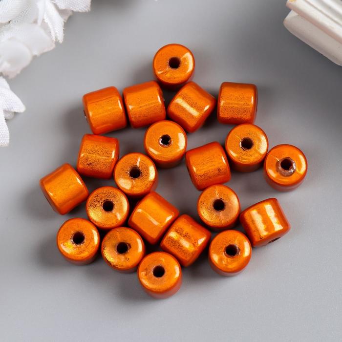 Набор бусин для творчества цилиндр "Апельсиновый цвет" 10 гр 0,8х0,8 см