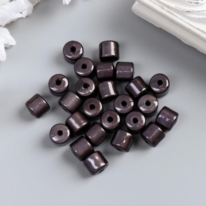 Набор бусин для творчества цилиндр "Серый асфальт" 10 гр 0,8х0,8 см