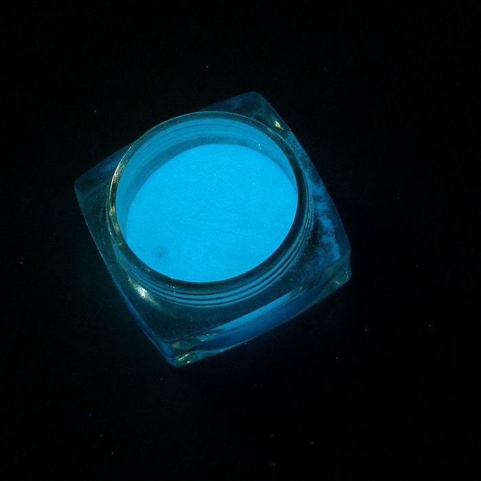 Втирка флуоресцентная для декора ногтей, 1гр, цвет синий