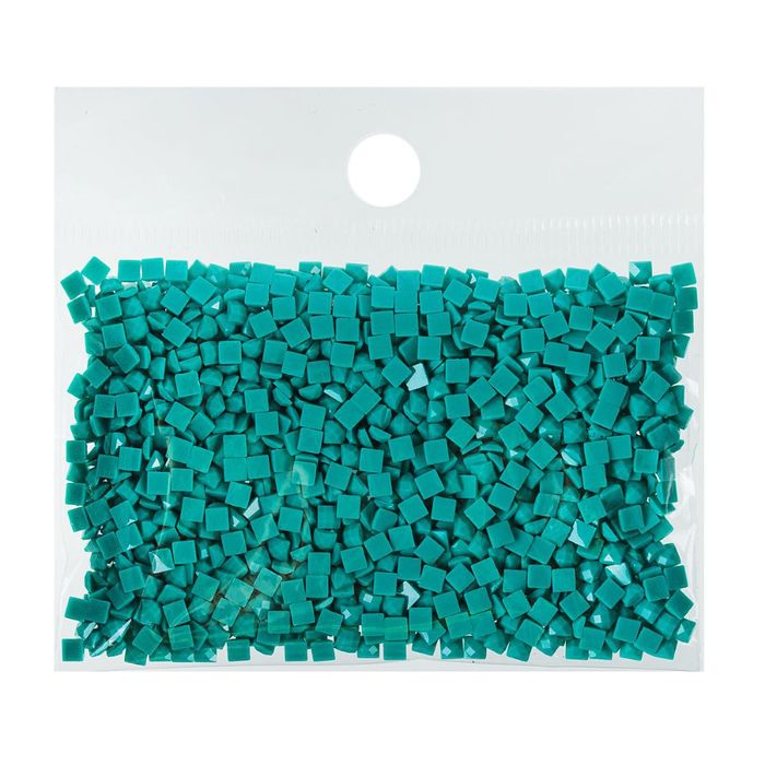 Стразы для алмазной вышивки, 10 гр, не клеевые, квадратные 2,5*2,5мм 3849 Teal Green LT
