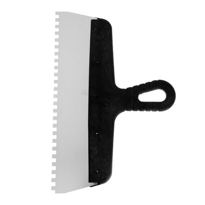 Шпатель зубчатый TUNDRA Basic, 300 мм, зуб 6х6 мм, нержавеющая сталь, ручка пластик