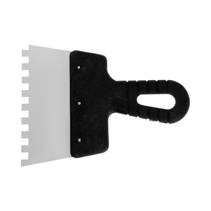 Шпатель зубчатый TUNDRA Basic, 150 мм, зуб 8х8 мм, нержавеющая сталь, ручка пластик