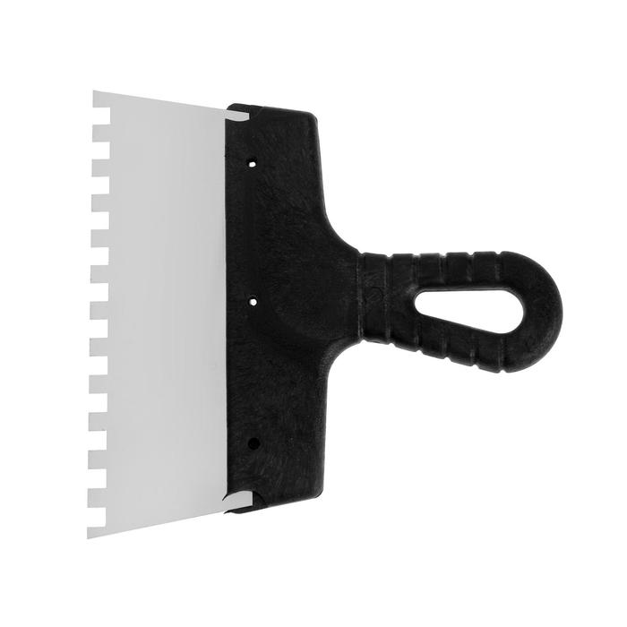 Шпатель зубчатый TUNDRA Basic, 200 мм, зуб 8х8 мм, нержавеющая сталь, ручка пластик