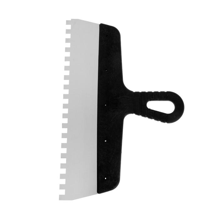 Шпатель зубчатый TUNDRA Basic, 300 мм, зуб 8х8 мм, нержавеющая сталь, ручка пластик