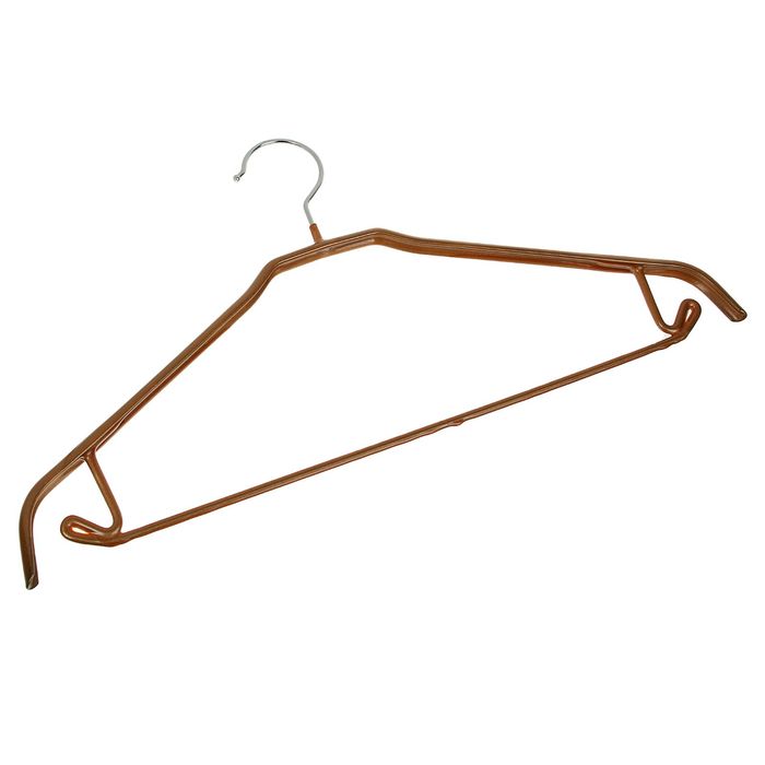 Вешалка-плечики с перекладиной антискользящая, размер 44-46, цвет бронзовый