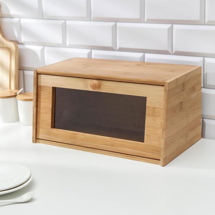 Хлебница с прозрачной дверцей 38,5х22х19 см