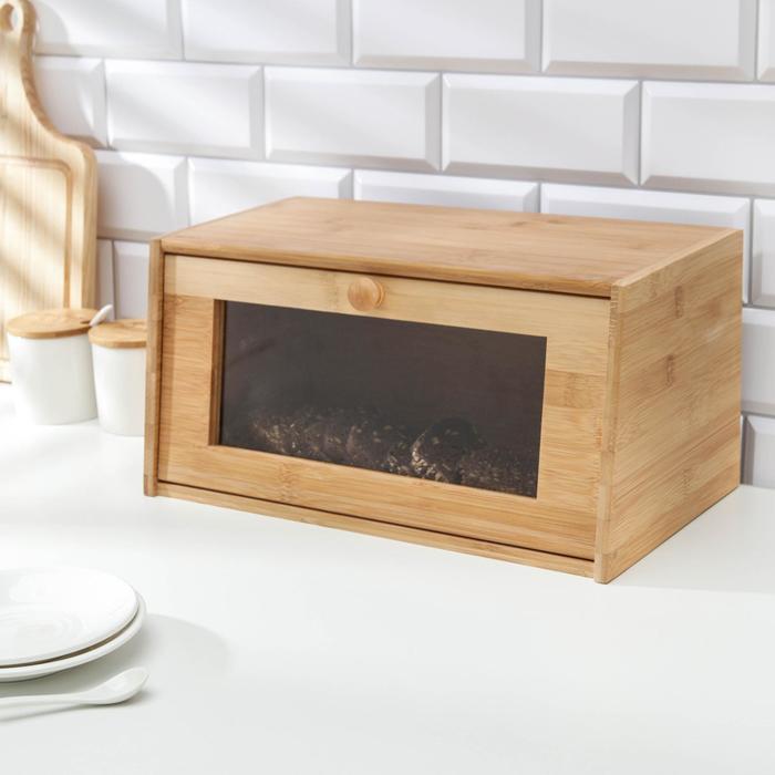 Хлебница с прозрачной дверцей 38,5х22х19 см