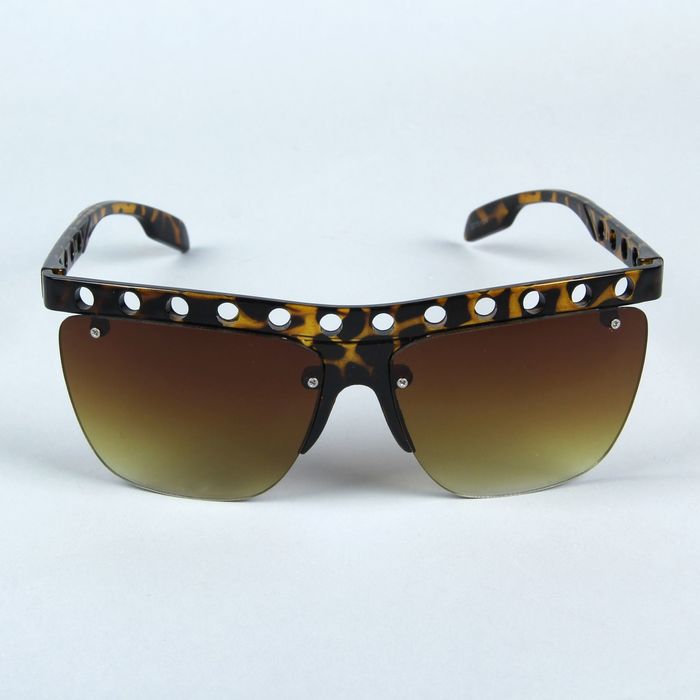 Очки солнцезащитные Square, оправа — коричневый тигр с отверстиями сверху