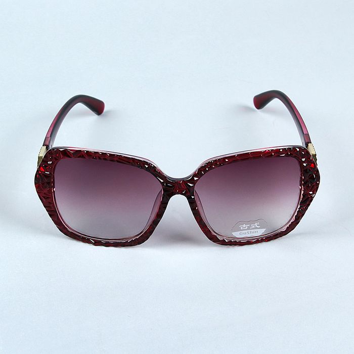 Очки солнцезащитные "Оверсайз", дужки — вставка блёстки, линзы градиент, оправа-грани микс