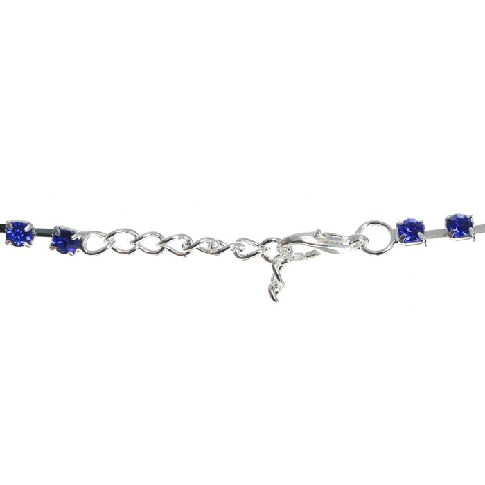 Набор 2 предмета: серьги, колье "Каскад", цвет синий в серебре