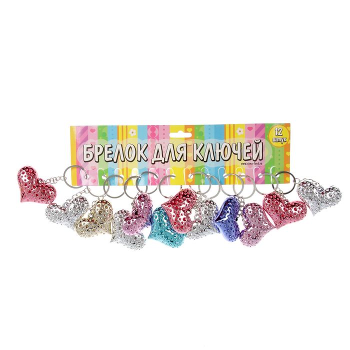 Брелок пластик "Сердечко пузатое" МИКС 4,3х5,3х0,7 см