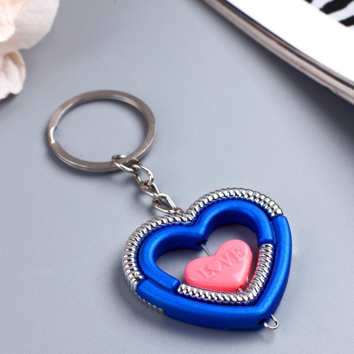 Брелок пластик "Сердечко тройное" МИКС 4,3х3,7 см