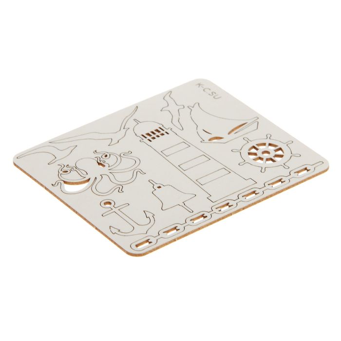 Чипборд из картона (10 шт) "Морская прогулка №2" высота 0,5 - 2,8 см