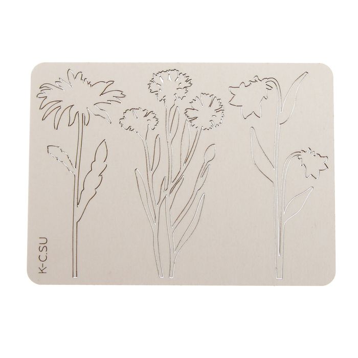 Чипборд из картона (3 шт) "Набор полевых цветов большой" высота 7 см