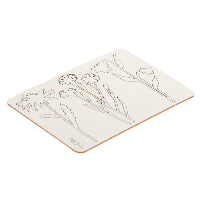 Чипборд из картона (3 шт) "Набор полевых цветов большой" высота 7 см