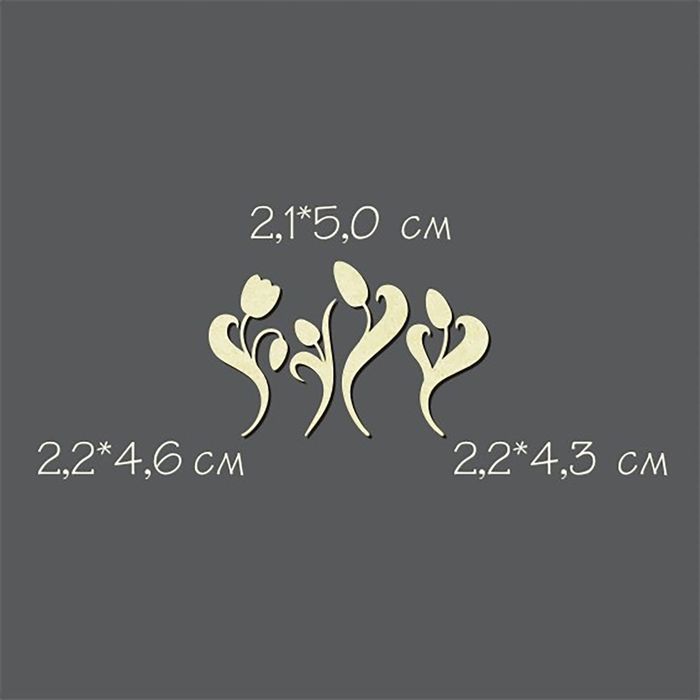 Чипборд картон "Тюльпаны" 3 шт