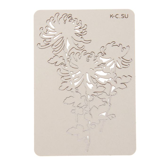 Чипборд картон "Хризантемы" 6,8х10см