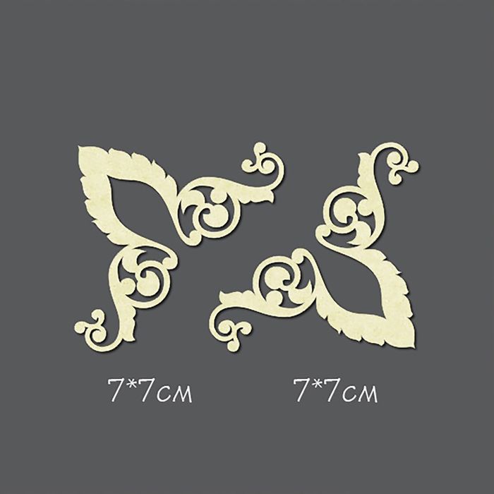 Чипборд картон "Уголки №6" 2шт, 7х7 см