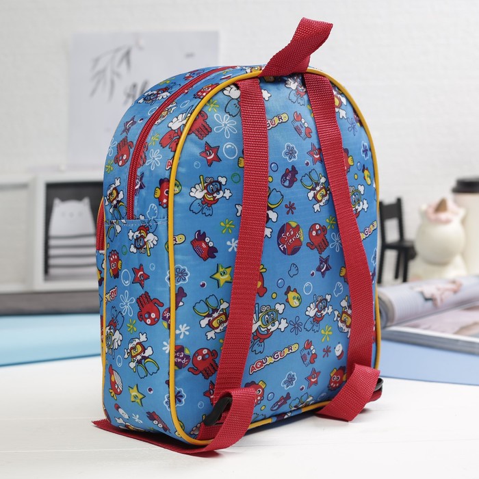 Рюкзак детский, 1 отдел, наружный карман, цвет голубой/разноцветный