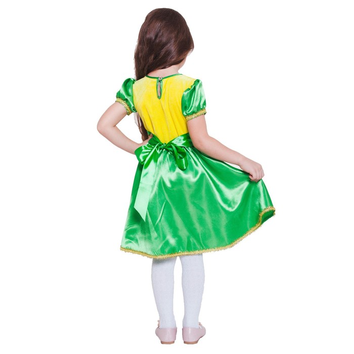 Костюм "Царевна-Лягушка" платье, шапка, атлас, плюш. размер 32 рост 122-128