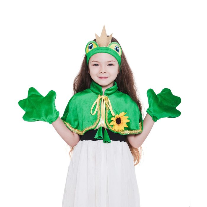 Набор "Царевна-лягушка" шапка, пелерина, лапки. Размер 32 рост 116-128