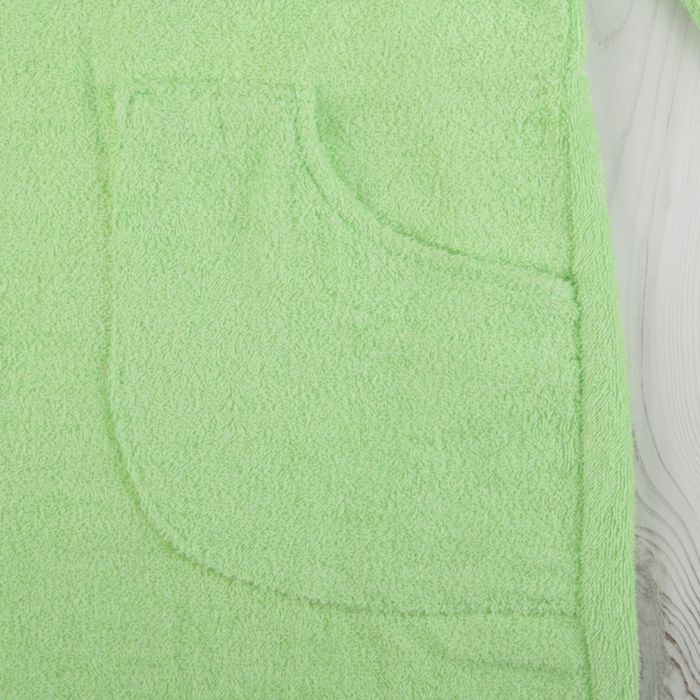 Халат женский, шалька+кант, размер 52, салатовый, махра