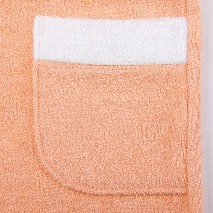 Халат женский, размер 48, белый/персиковый, махра