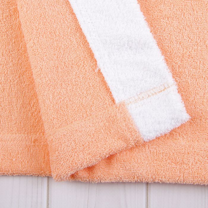 Халат женский, размер 48, белый/персиковый, махра