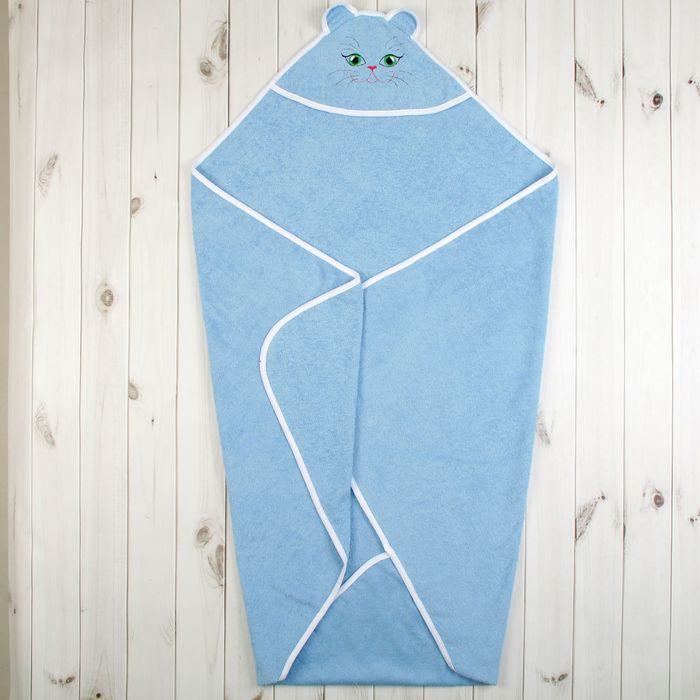 Уголок детский Киска, размер 90*90, цв. голубой, хл100%